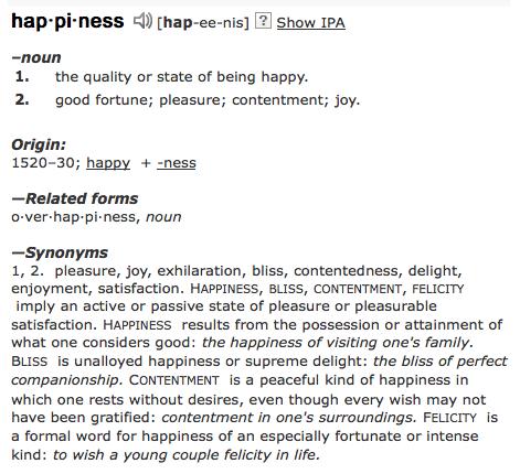 Definition happiness essay