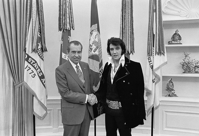 Richard M. Nixon and Elvis Presley at the White House. Source: White House Photo Office. (1969 - 1974)