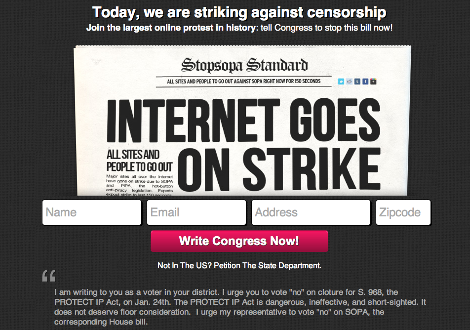 Waxing UnLyrical went dark on Jan. 18 to strike against SOPA