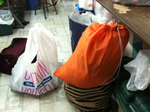 three bags of clothes... for alteration!