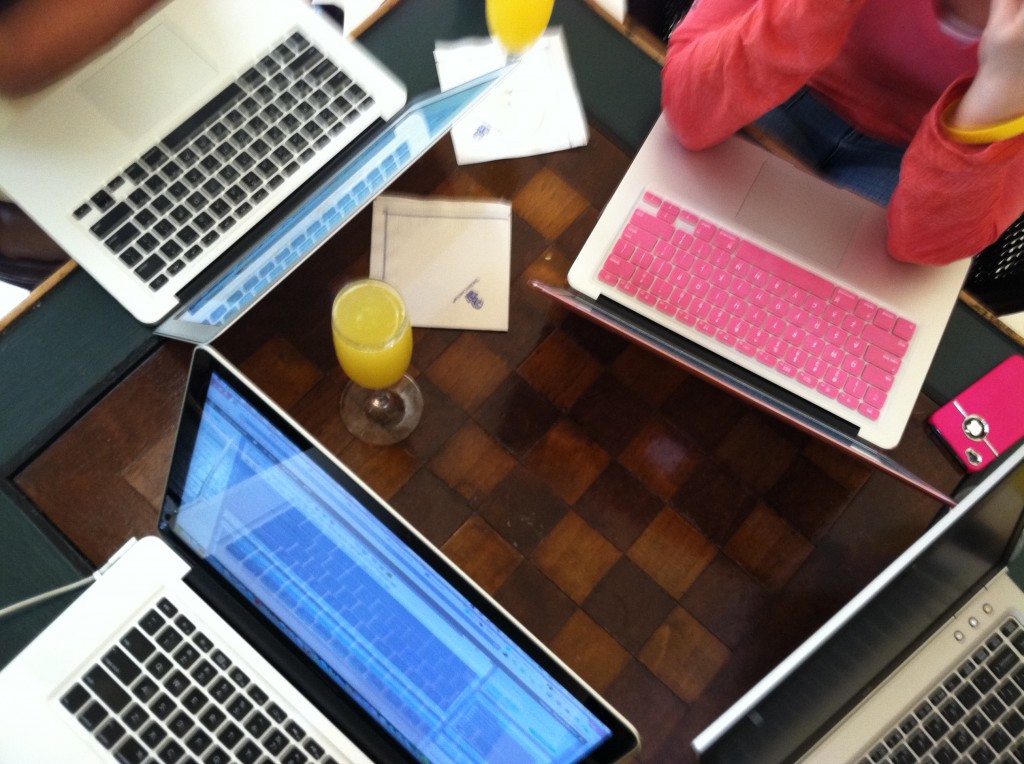 laptops and mimosas