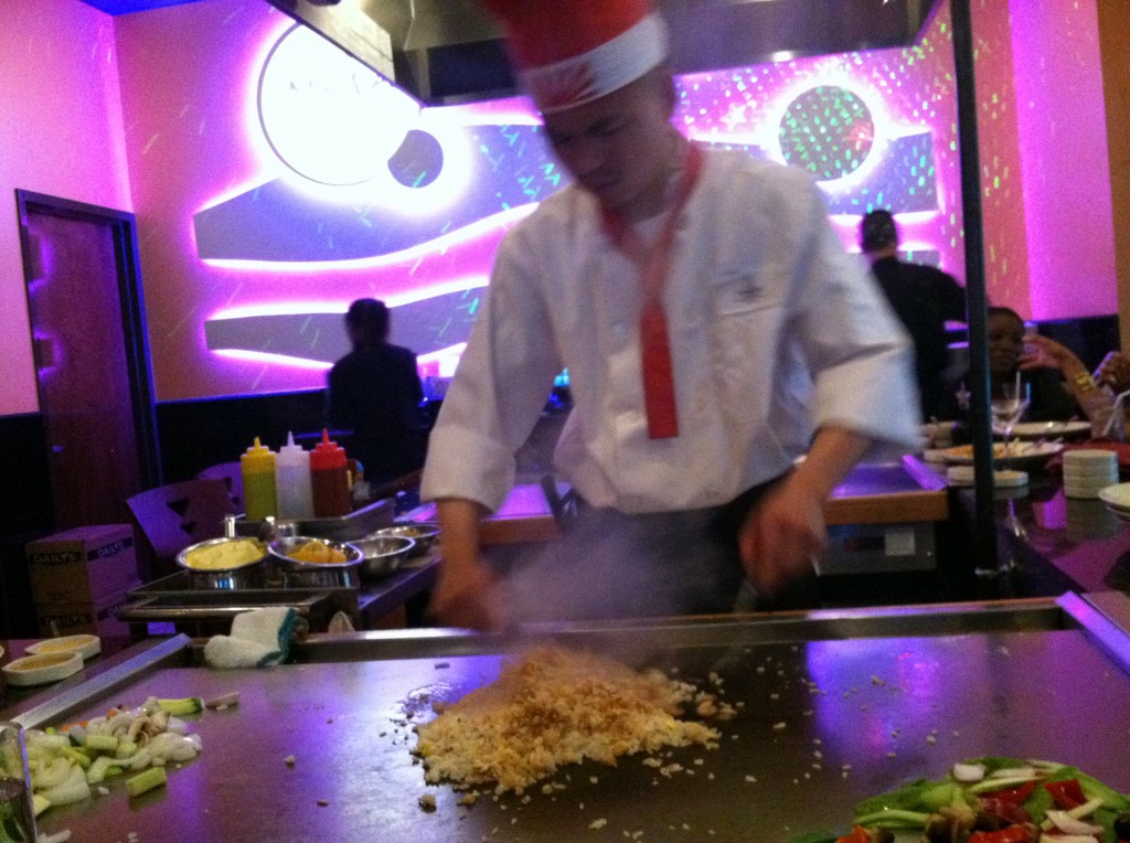 cooking on a teppenyaki grill