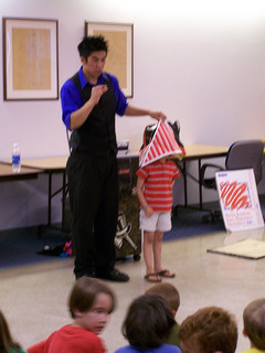 Magician misleading child