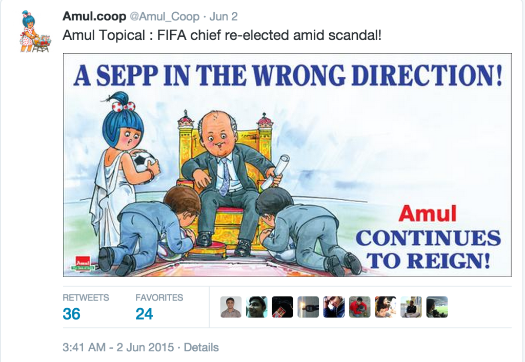 Amul Topical cartoon on Twitter