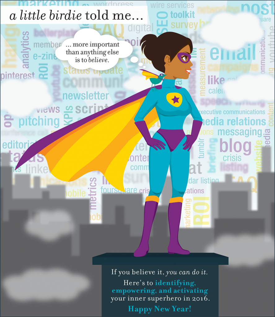 2016 New Year ecard on unleashing your inner superhero