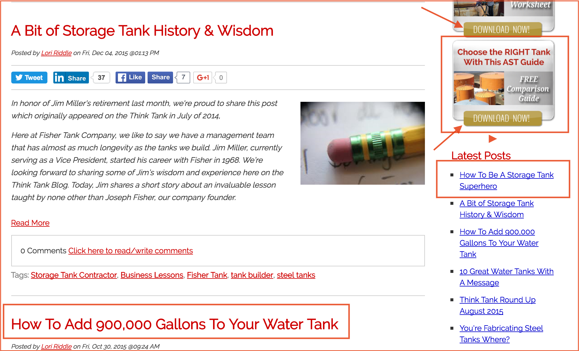 Fisher Tank blog page