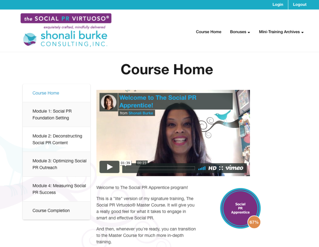 Social PR Apprentice Home Page