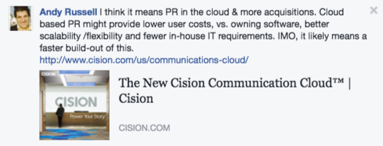 Andy Russell comment on Cision going public