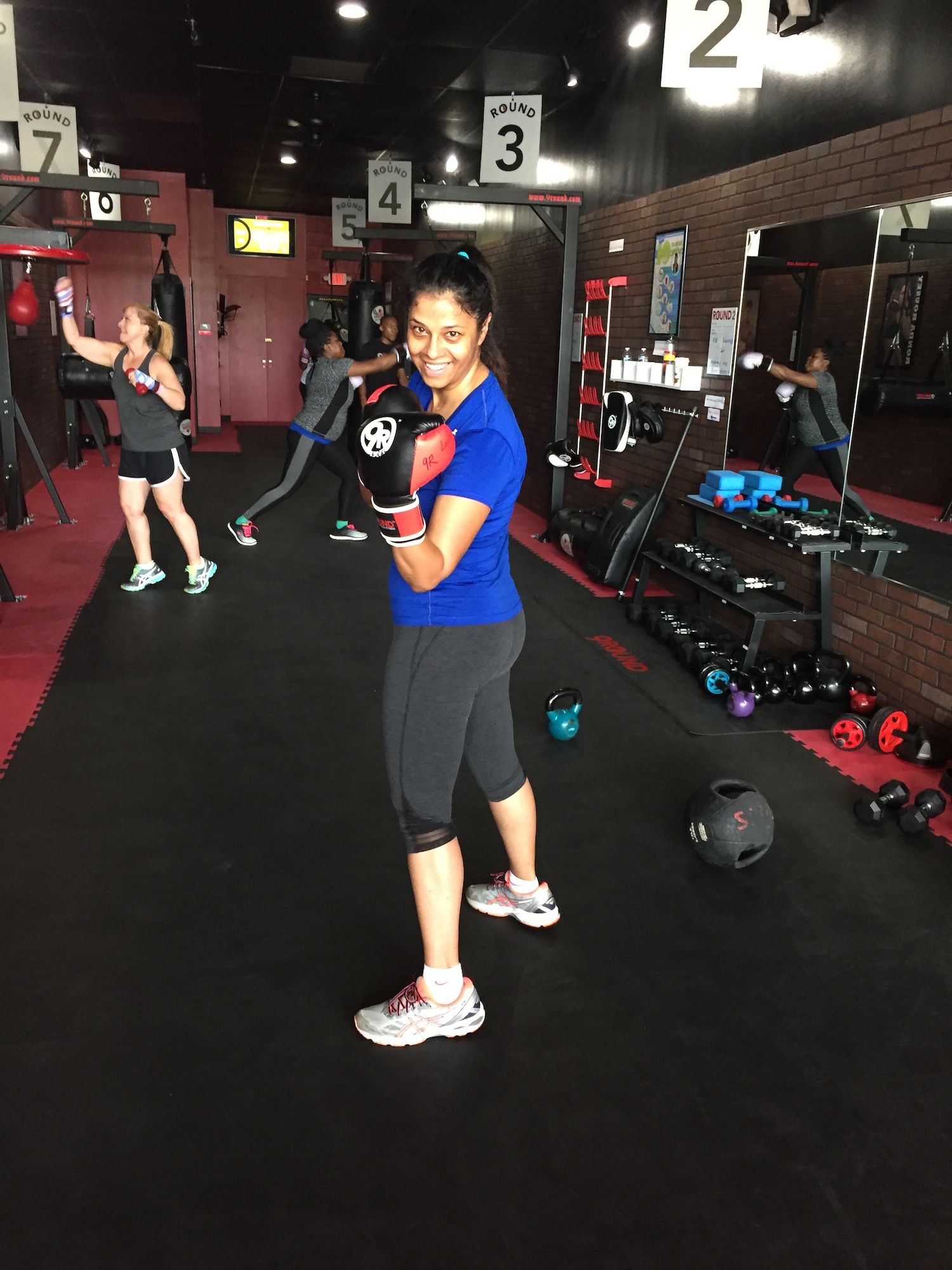 Shonali after her first kickboxing class