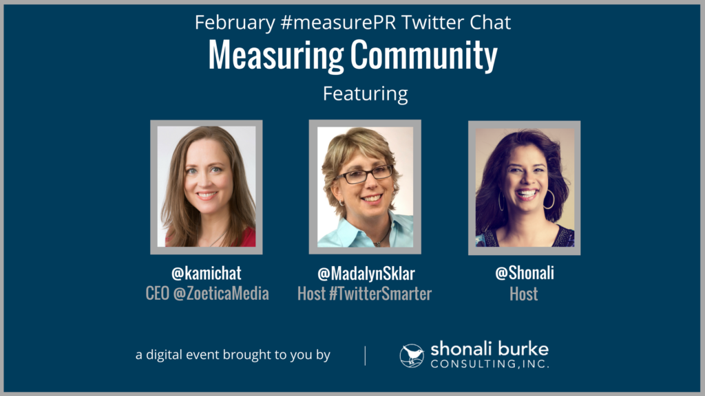promotional image for the February 2018 #measurepr Twitter chat