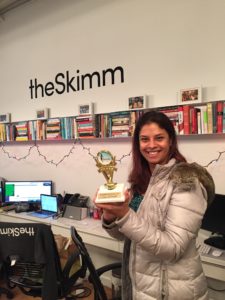 getting theSkimm'bassador Hall of Fame award